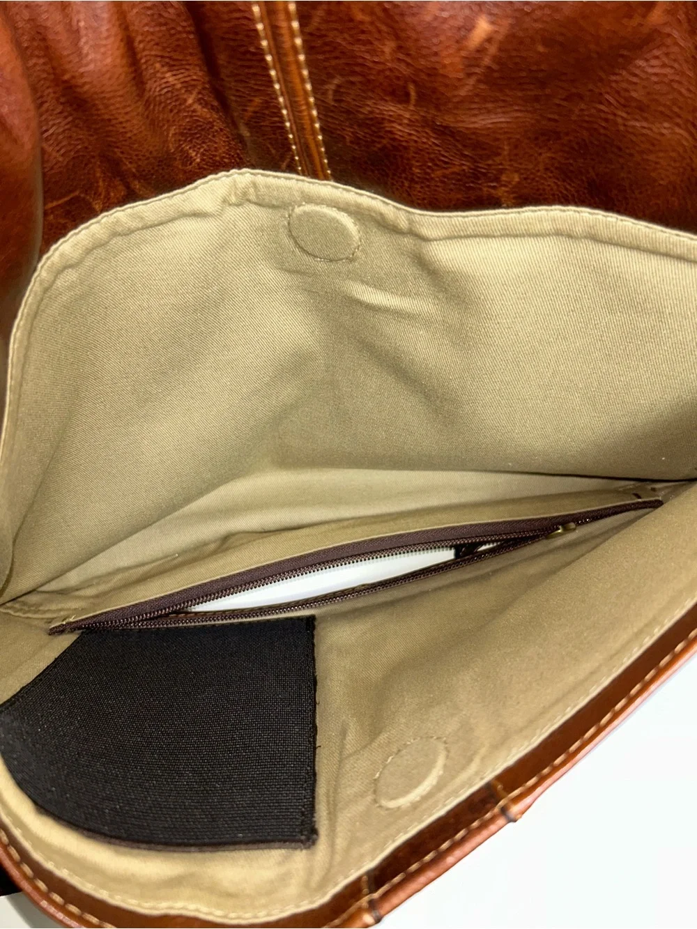 Boconi Brown Leather Laptop Crossbody Messenger Bag